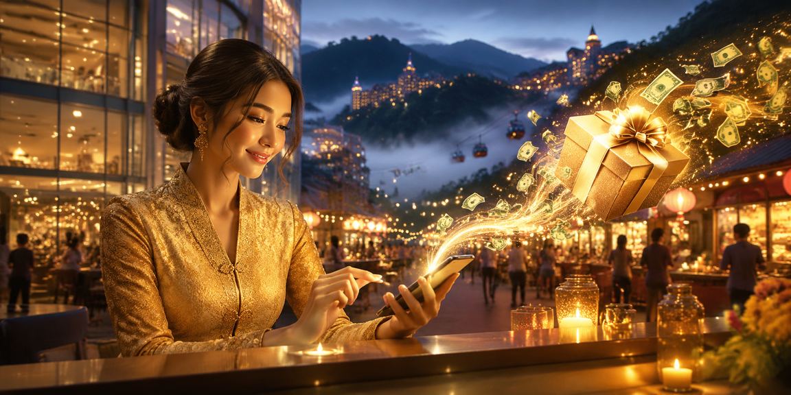 Pengguna dari Genting Highlands log masuk ke akaun betboom melalui telefon pintar dengan mudah